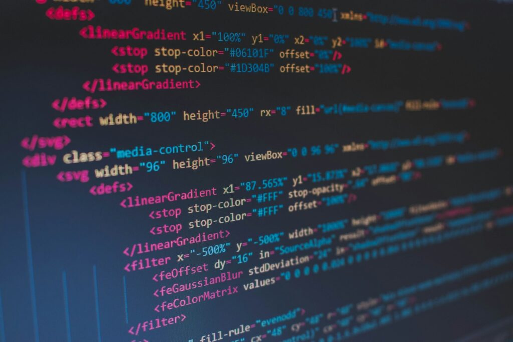 Lines of structured code on a screen