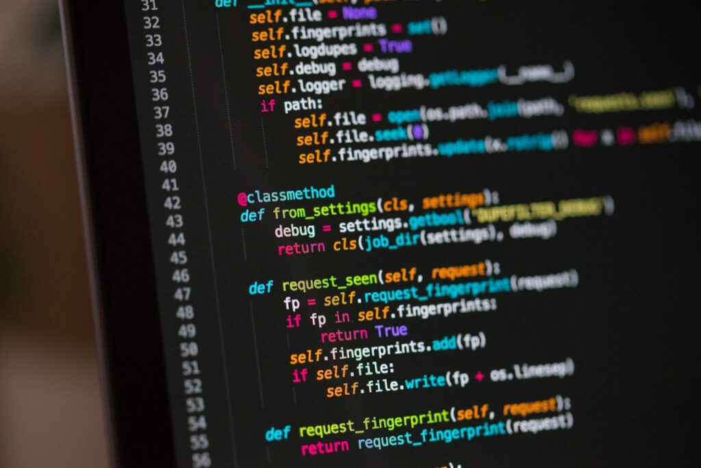 A computer screen filled with lines of code